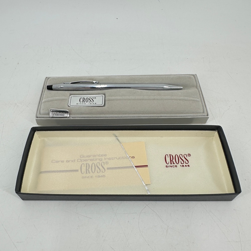 Cross Century Ballpoint Pen Lustrous Chrome Silver Tone with Original Box